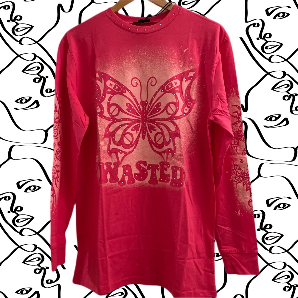 Club Exx Wasted Wonders Butterfly Graphic Tee NWT